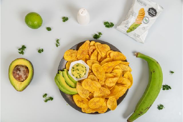 snack de plátano verde cuatrocielos